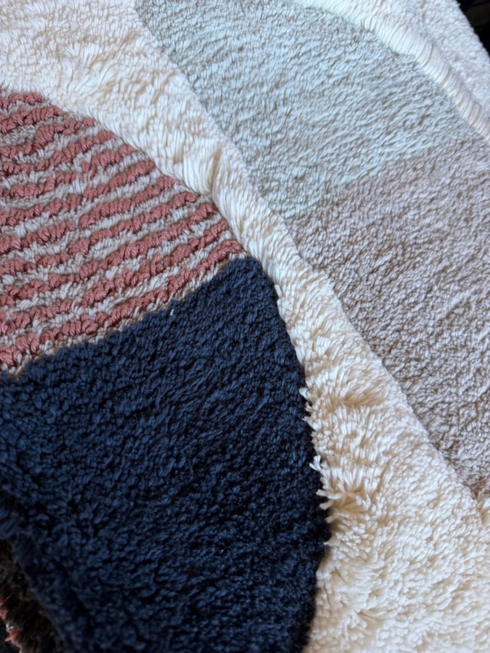 West Elm Cream and Multi-Color Geometric Door Mat 17x25 - Picture 13 of 15